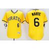 Cheap Starling Marte Pirates Jersey From China 2016 FlexBase Yellow #6 In Men Women Youth Size
