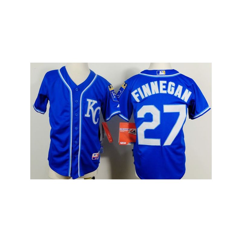 Cheap Brandon Finnegan Royals Youth Jersey From China Blue 2014 new #27