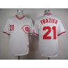 Cheap Todd Frazier Reds White 1990 turn back the clock Jersey From China #21 In Men Women Youth Size