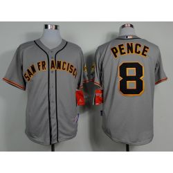 Cheap Hunter Pence Giants Grey Jersey From China #8 In Men Women Youth Size