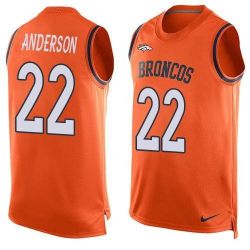 Cheap CJ Anderson Broncos Tank Top From China Orange #22