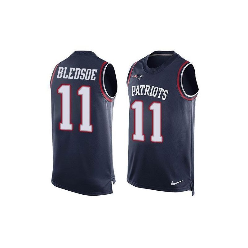 Cheap Drew Bledsoe Patriots Tank Top From China Blue #11