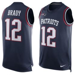 Cheap Tom Brady Patriots Tank Top From China Blue #12