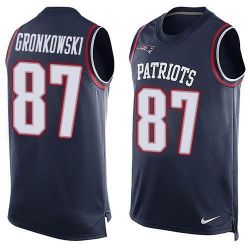 Cheap Rob Gronkowski Patriots Tank Top From China Blue #87