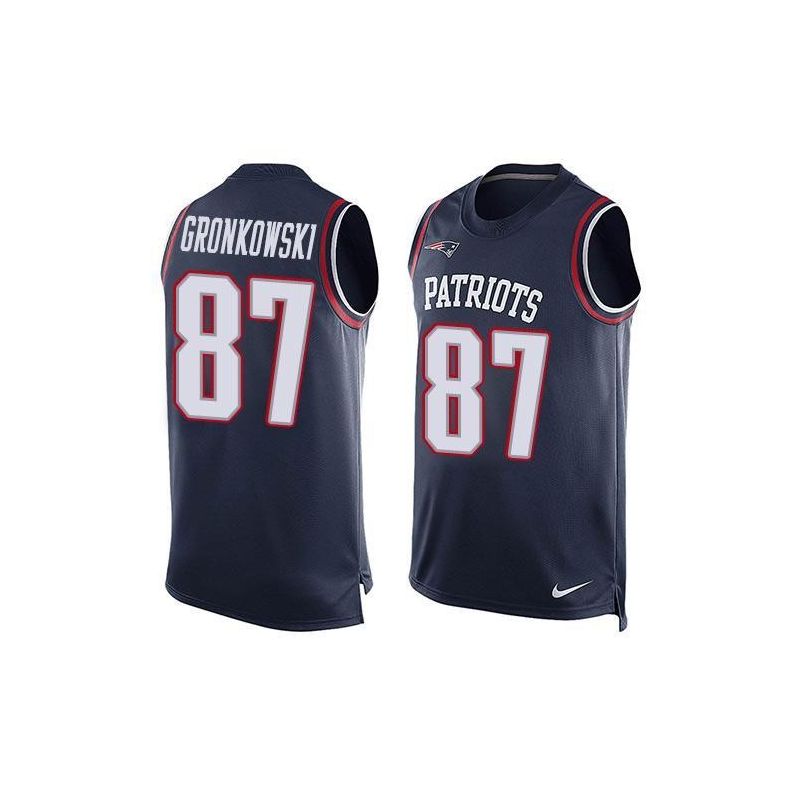 Cheap Rob Gronkowski Patriots Tank Top From China Blue #87