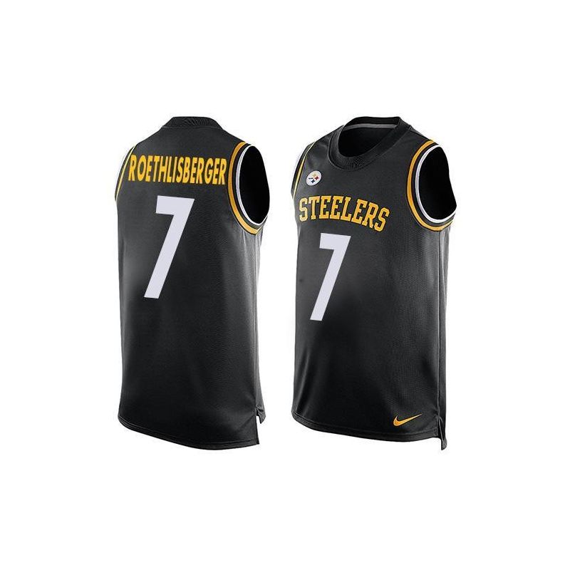Cheap Ben Roethlisberger Steelers Tank Top From China Black #7