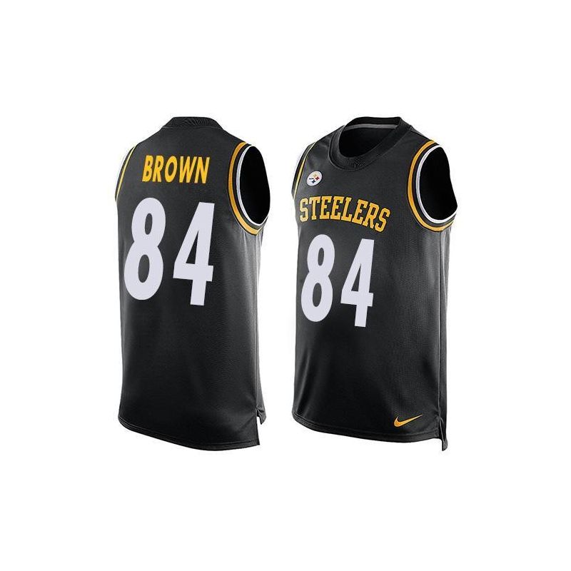 Cheap Antonio Brown Steelers Tank Top From China Black #84