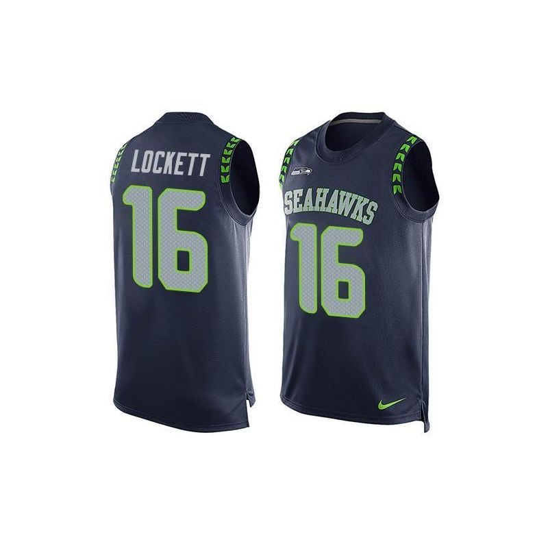 Cheap Tyler Lockett Seahawks Tank Top From China Blue #16