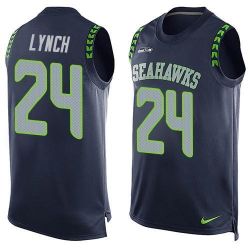 Cheap Marshawn Lynch Seahawks Tank Top From China Blue #24