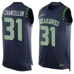 Cheap Kam Chancellor Seahawks Tank Top From China Blue #31