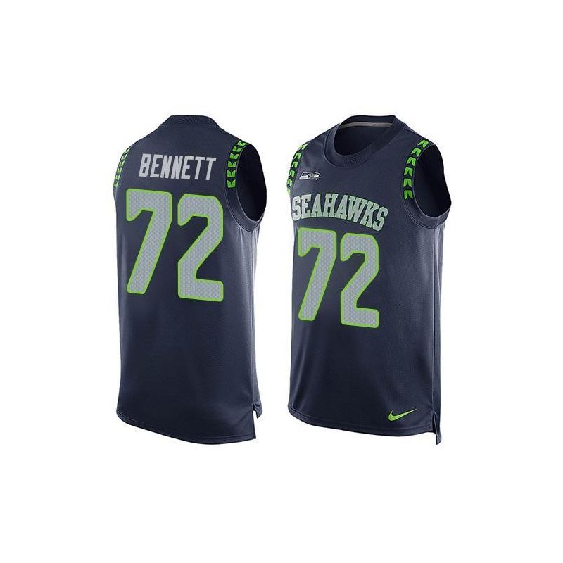 Cheap Michael Bennett Seahawks Tank Top From China Blue #72