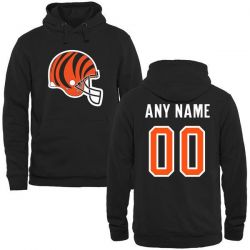 Cheap Cincinnati Bengals Hoodie From China Black Custom Name & Number Helmet