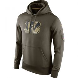 Cheap Cincinnati Bengals Hoodie From China Olive Salute TO Service