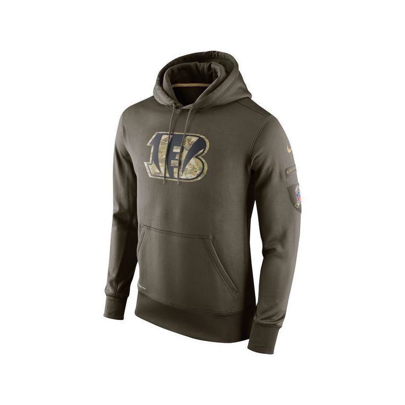 Cheap Cincinnati Bengals Hoodie From China Olive Salute TO Service