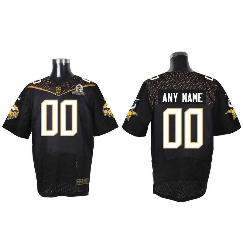 Cheap Custom Vikings Jersey From China 2016 PRO BOWL Black