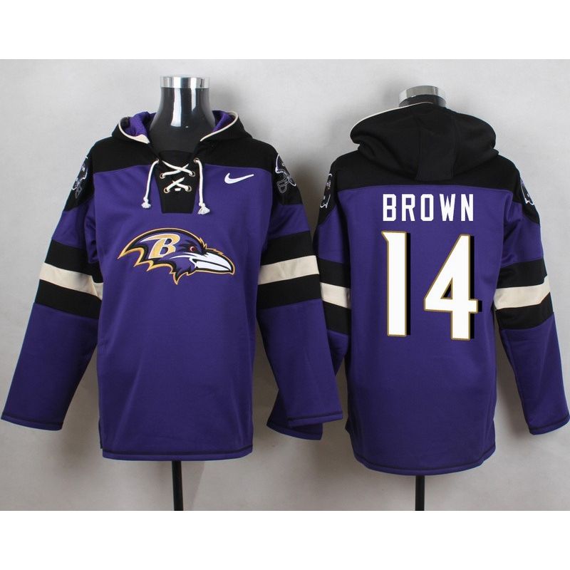 Cheap Marlon Brown Ravens Hoodie From China Purple #14