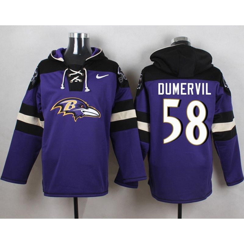 Cheap Elvis Dumervil Ravens Hoodie From China Purple #58