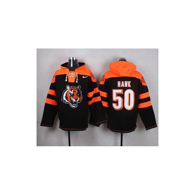 Cheap AJ Hawk Bengals Hoodie From China Black #50