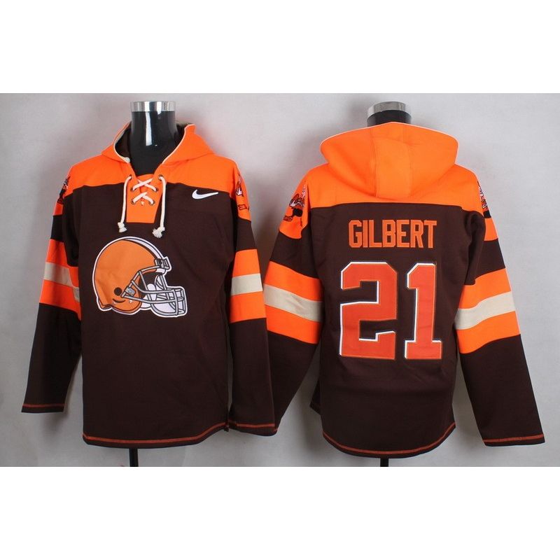 Cheap Justin Gilbert Browns Hoodie From China Brown #21