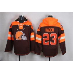 Cheap Joe Haden Browns Hoodie From China Brown #23