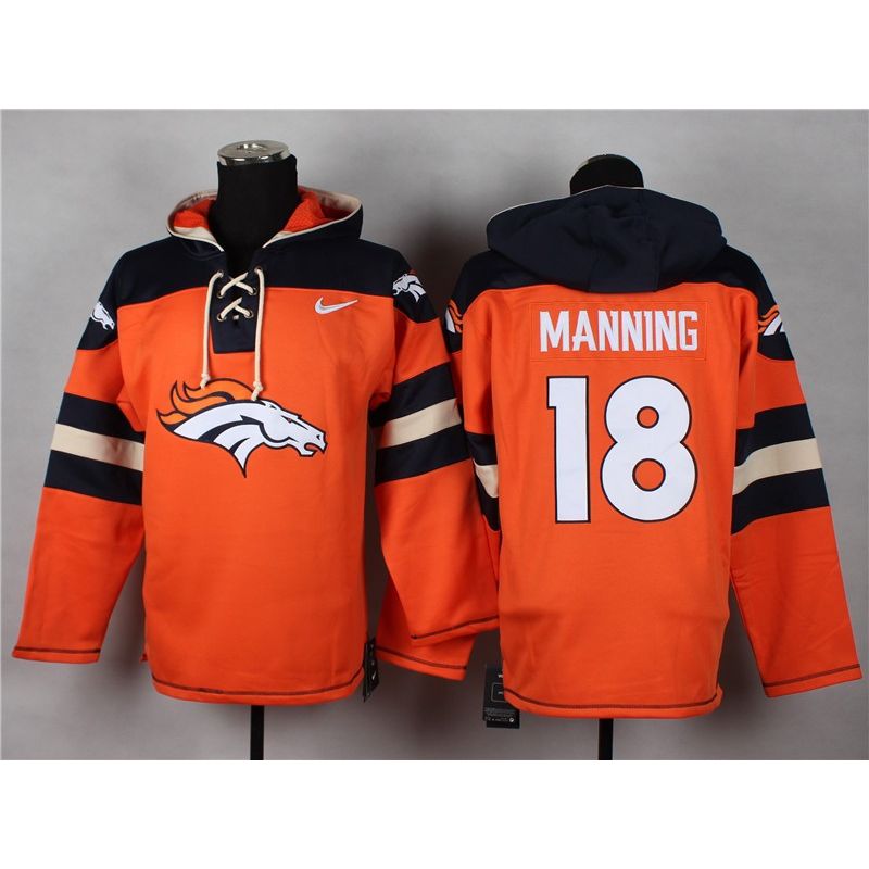 Cheap Peyton Manning Broncos Hoodie From China Orange #18