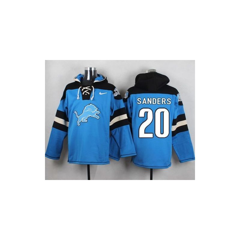 Cheap Barry Sanders Lions Hoodie From China Blue #20