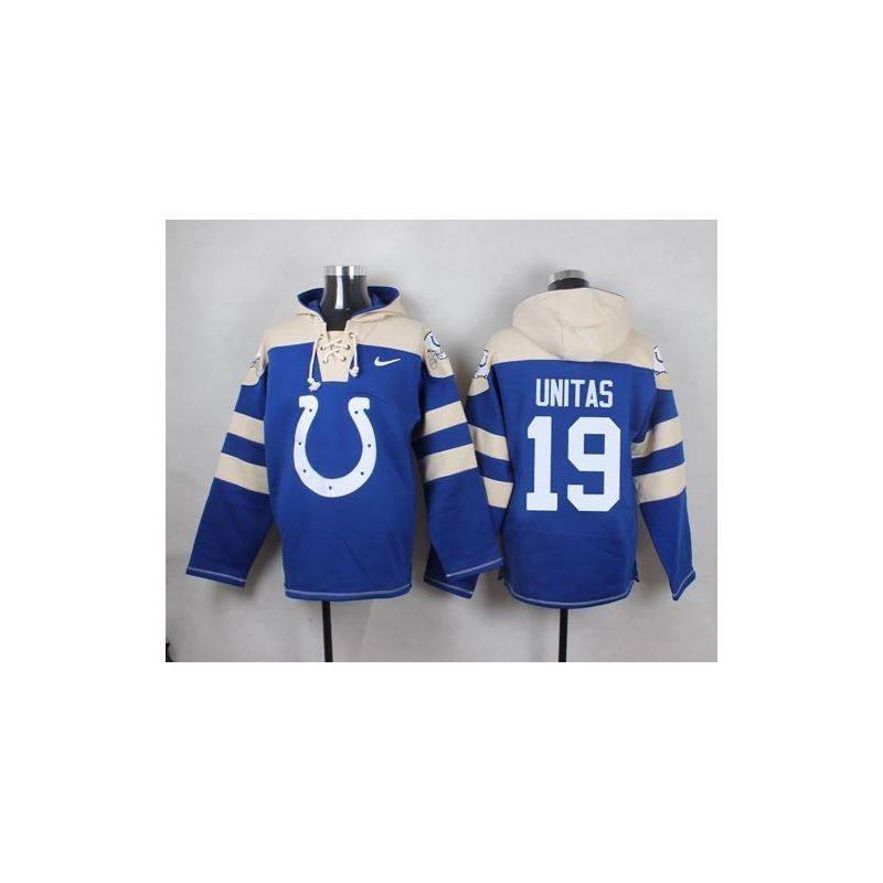 Cheap Johnny Unitas Colts Hoodie From China Blue #19