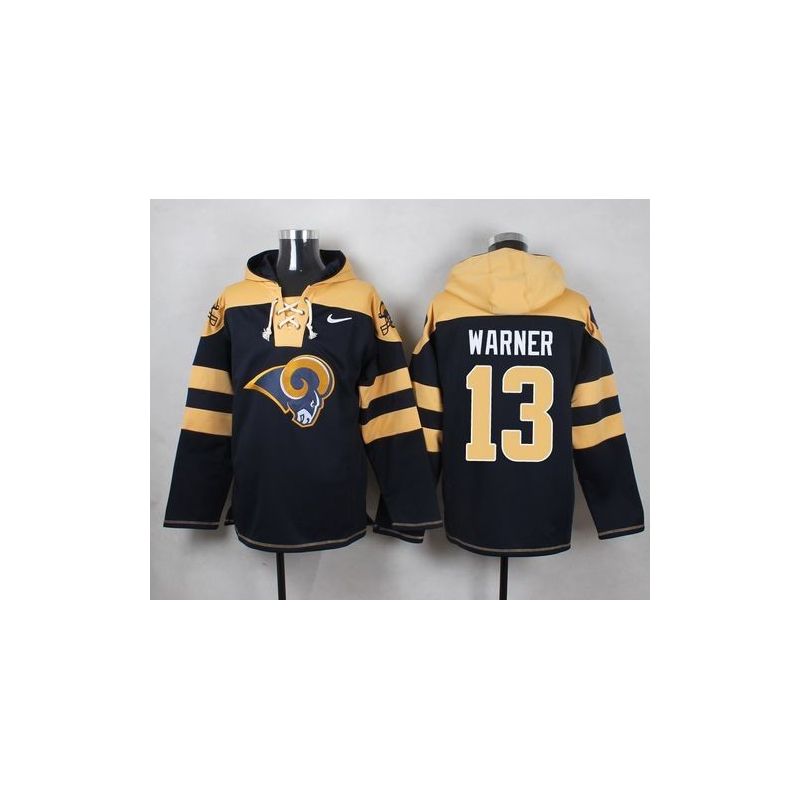 Cheap Kurt Warner Rams Hoodie From China Blue #13