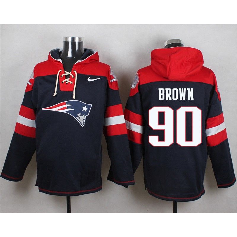 Cheap Malcom Brown Patriots Hoodie From China Blue #90