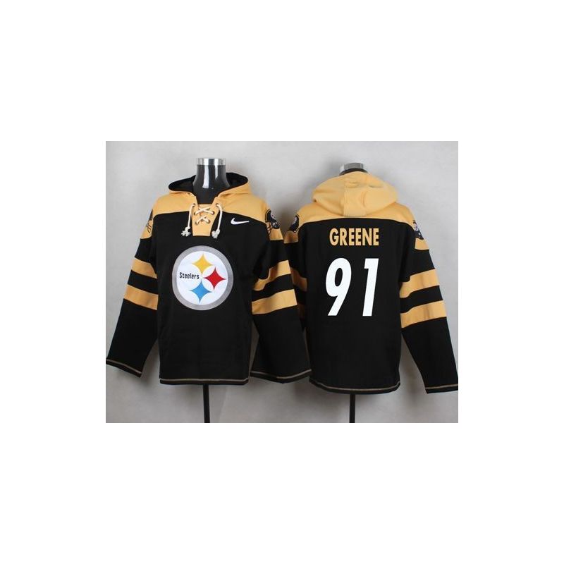 Cheap Kevin Greene Steelers Hoodie From China Black #91