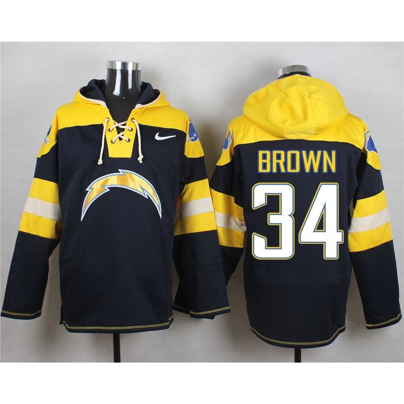 Cheap Donald Brown Chargers Hoodie From China Navy #34