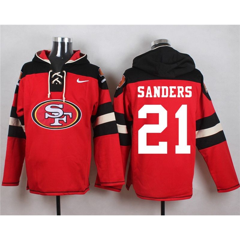 Cheap Deion Sanders 49ers Hoodie From China Red #21