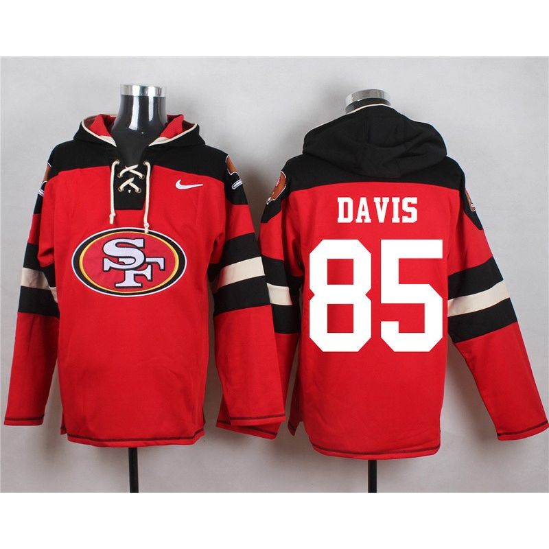 Cheap Vernon Davis 49ers Hoodie From China Red #85