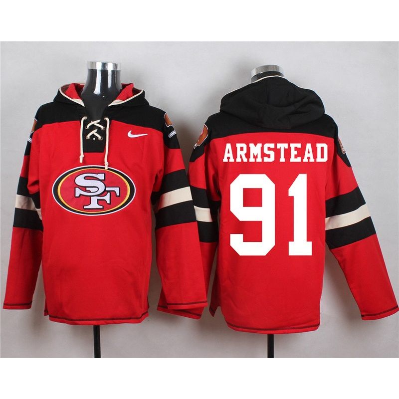 Cheap Arik Armstead 49ers Hoodie From China Red #91