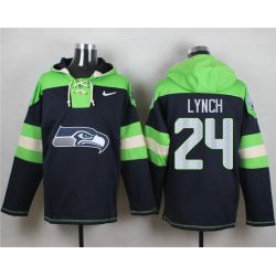 Cheap Marshawn Lynch Seahawks Hoodie From China Blue #24