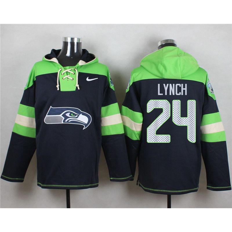 Cheap Marshawn Lynch Seahawks Hoodie From China Blue #24