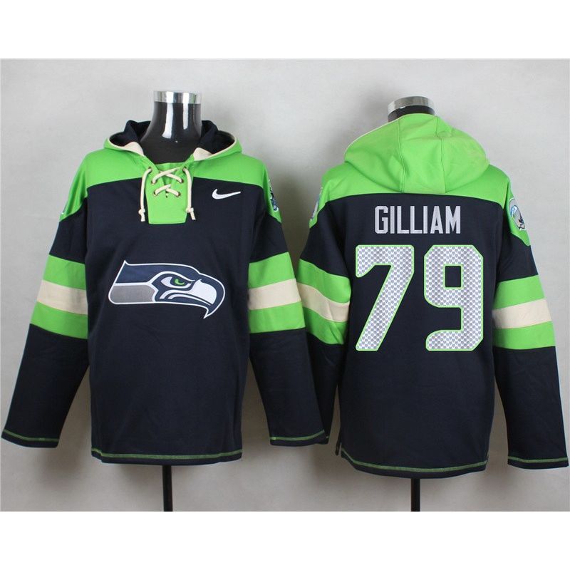 Cheap Garry Gilliam Seahawks Hoodie From China Blue #79