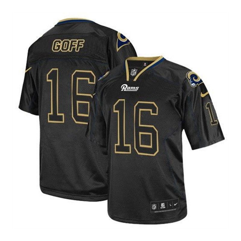 Cheap Jared Goff Rams Jersey From China Black Lights out #16