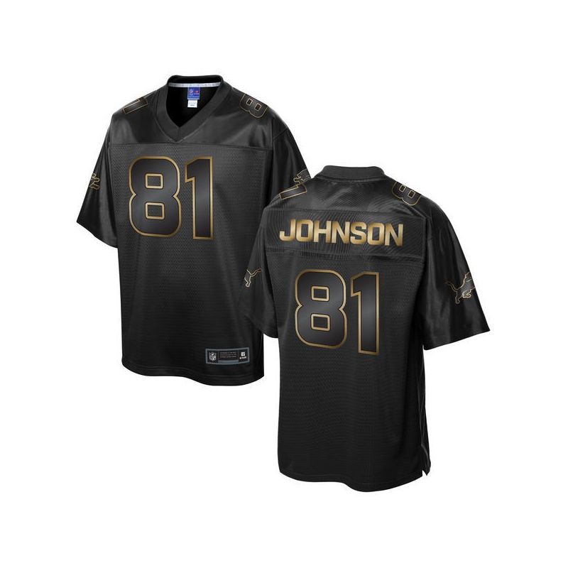 Cheap Calvin Johnson Lions Jersey From China ProLine Black 2016 Gold Collection #81