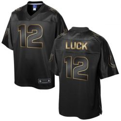 Cheap Andrew Luck Colts Jersey From China ProLine Black 2016 Gold Collection #12