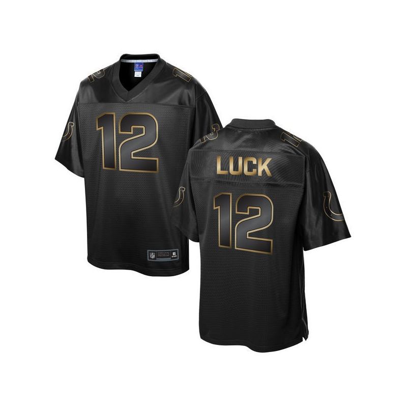 Cheap Andrew Luck Colts Jersey From China ProLine Black 2016 Gold Collection #12