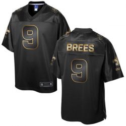 Cheap Drew Brees Saints Jersey From China ProLine Black 2016 Gold Collection #9