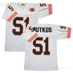 Cheap Dick Butkus Bears Jersey #51 White Throwback with bear patch From China