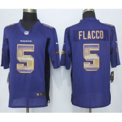 Cheap Joe Flacco Ravens Jersey From China Purple Strobe Limited #5
