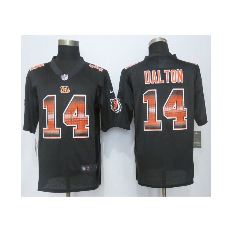 Cheap Andy Dalton Bengals Jersey From China Black Strobe Limited #14
