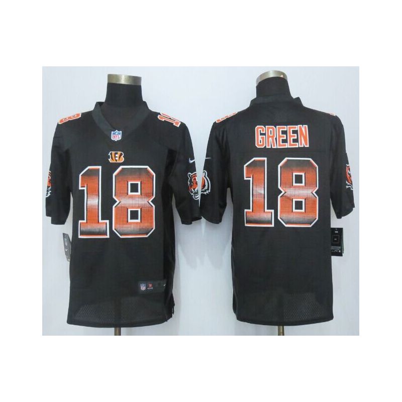 Cheap AJ Green Bengals Jersey From China Black Strobe Limited #18