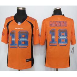 Cheap Peyton Manning Broncos Jersey From China Orange Strobe Limited #18