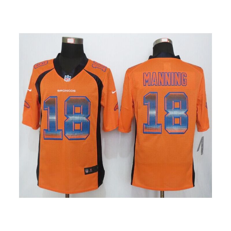 Cheap Peyton Manning Broncos Jersey From China Orange Strobe Limited #18