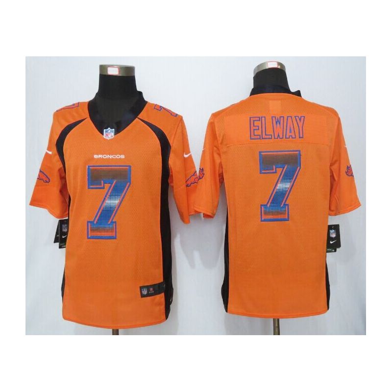 Cheap John Elway Broncos Jersey From China Orange Strobe Limited #7