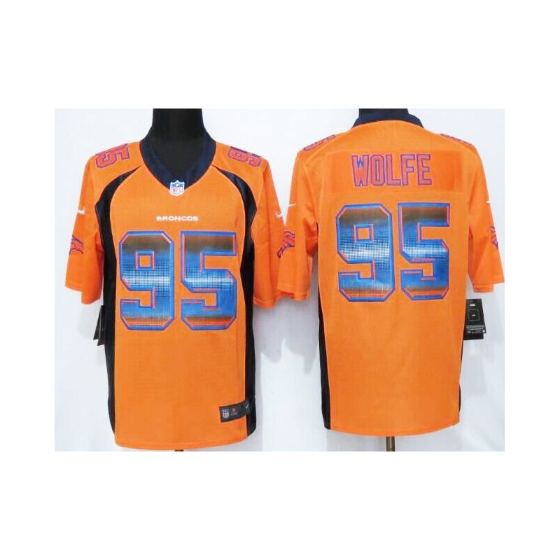 Cheap Derek Wolfe Broncos Jersey From China Orange Strobe Limited #95